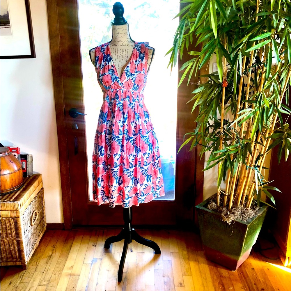 Super cute cotton fully lined knee length sundress by Roller Rabbit. Size small.